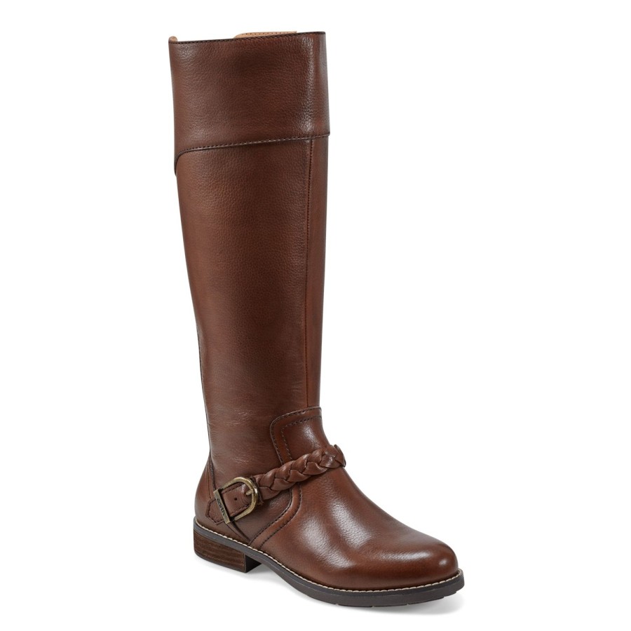 Boots & Booties Earth Shoes | Mira Round Toe High Shaft Casual Boots Medium Brown