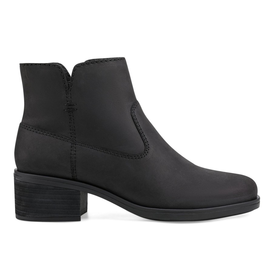 Boots & Booties Earth Shoes | Oslo Block Heel Round Toe Casual Booties Black