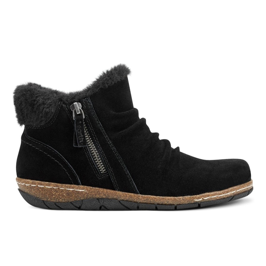 Boots & Booties Earth Shoes | Eric Round Toe Cold Weather Casual Booties Black