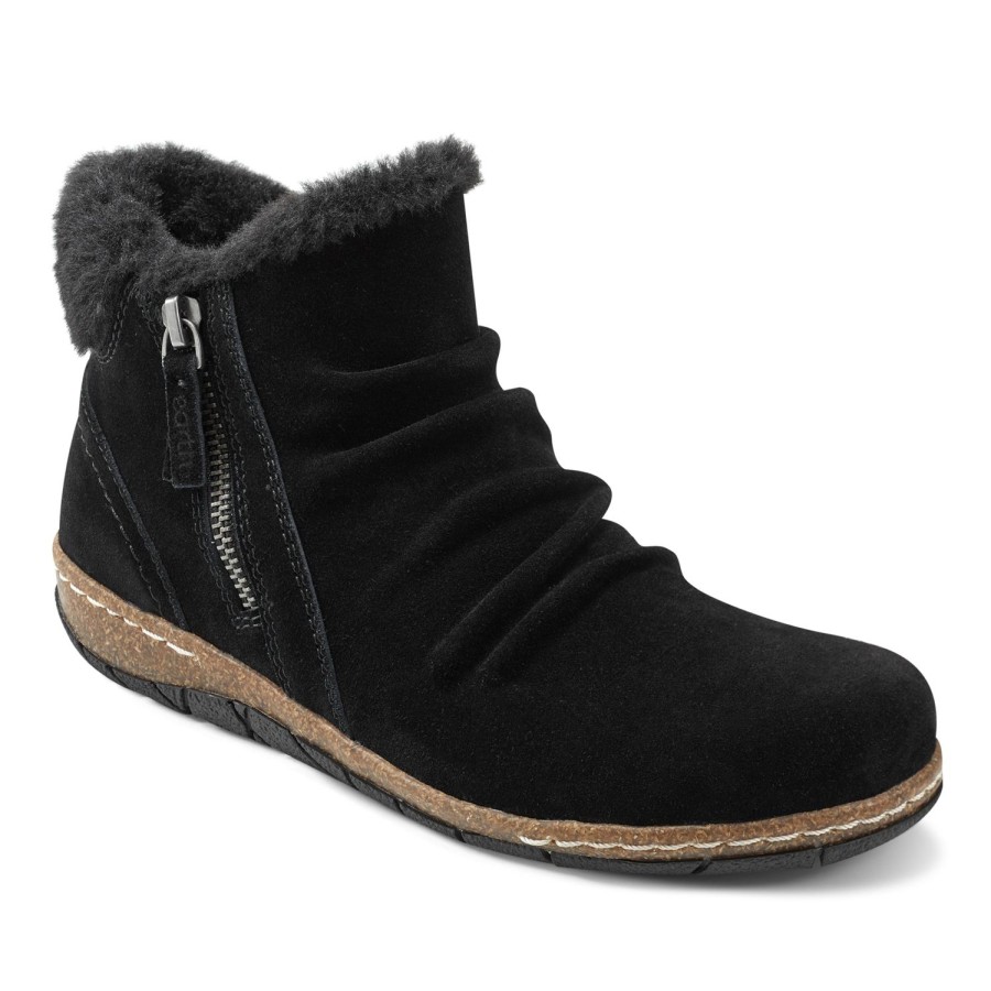 Boots & Booties Earth Shoes | Eric Round Toe Cold Weather Casual Booties Black