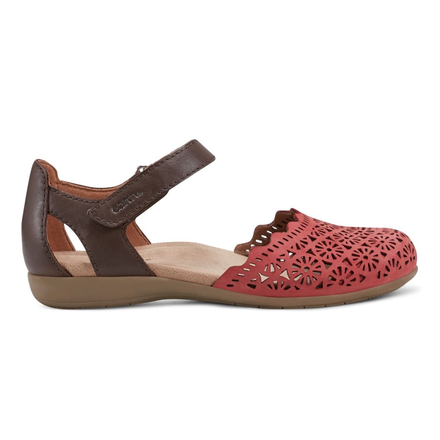 Casual Earth Shoes | Bronnie Casual Slip-On Perforated Sandals Medium Red