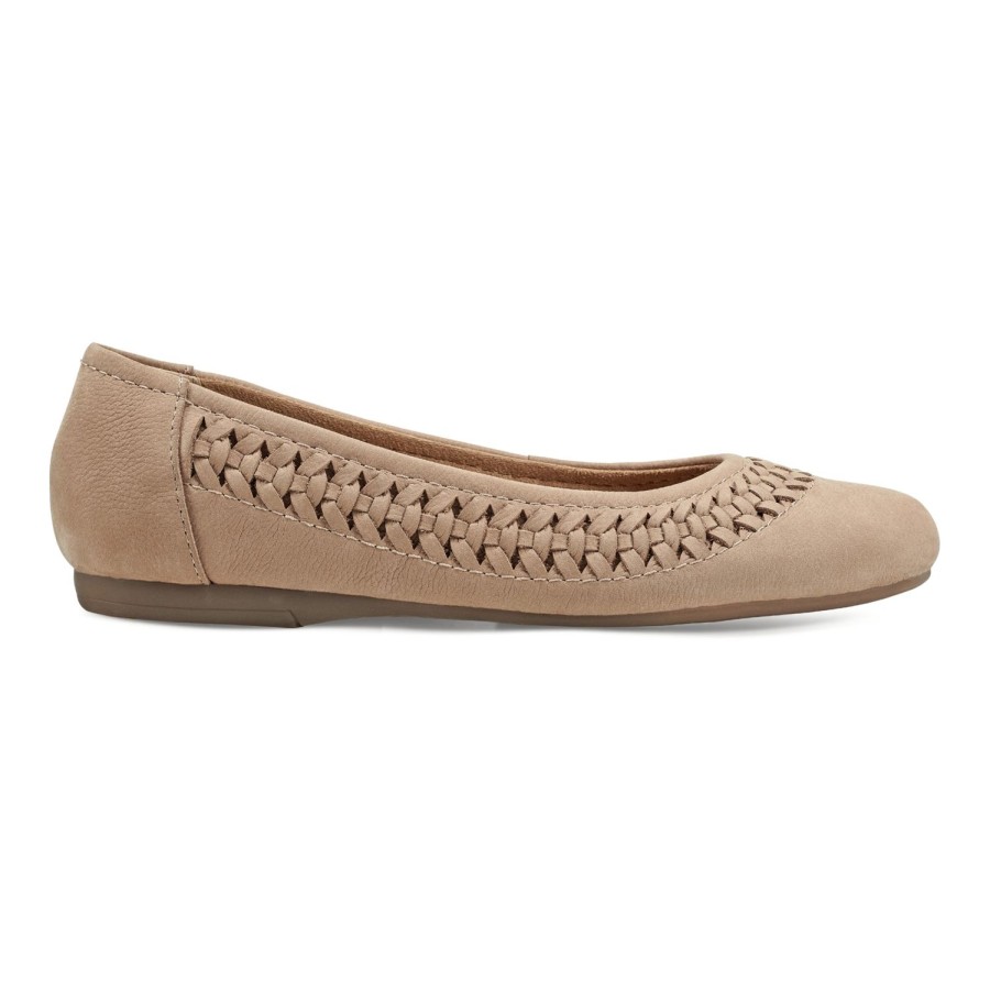 Casual Earth Shoes | Jett Woven Round Toe Slip-On Dress Flats Medium Natural