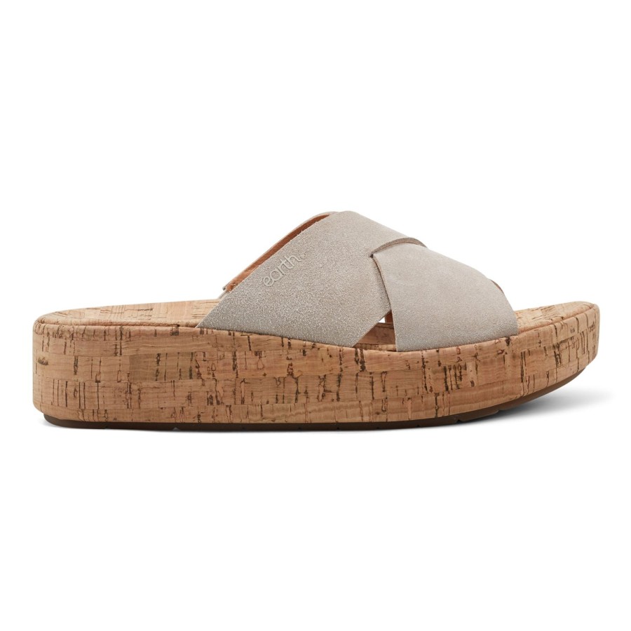 Casual Earth Shoes | Scout Casual Slip-On Wedge Platform Sandals Light Natural