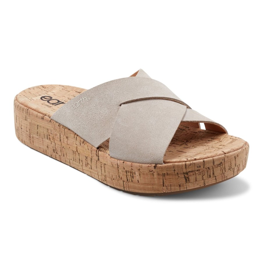 Casual Earth Shoes | Scout Casual Slip-On Wedge Platform Sandals Light Natural