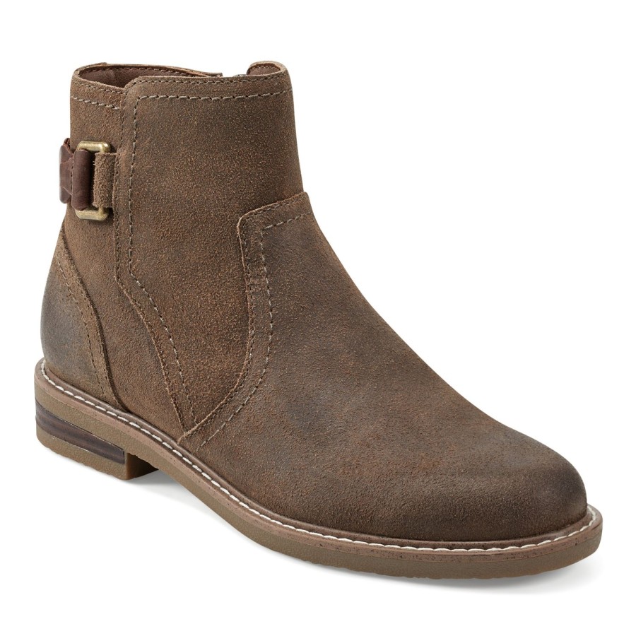 Boots & Booties Earth Shoes | Jenna Round Toe Casual Booties Dark Brown