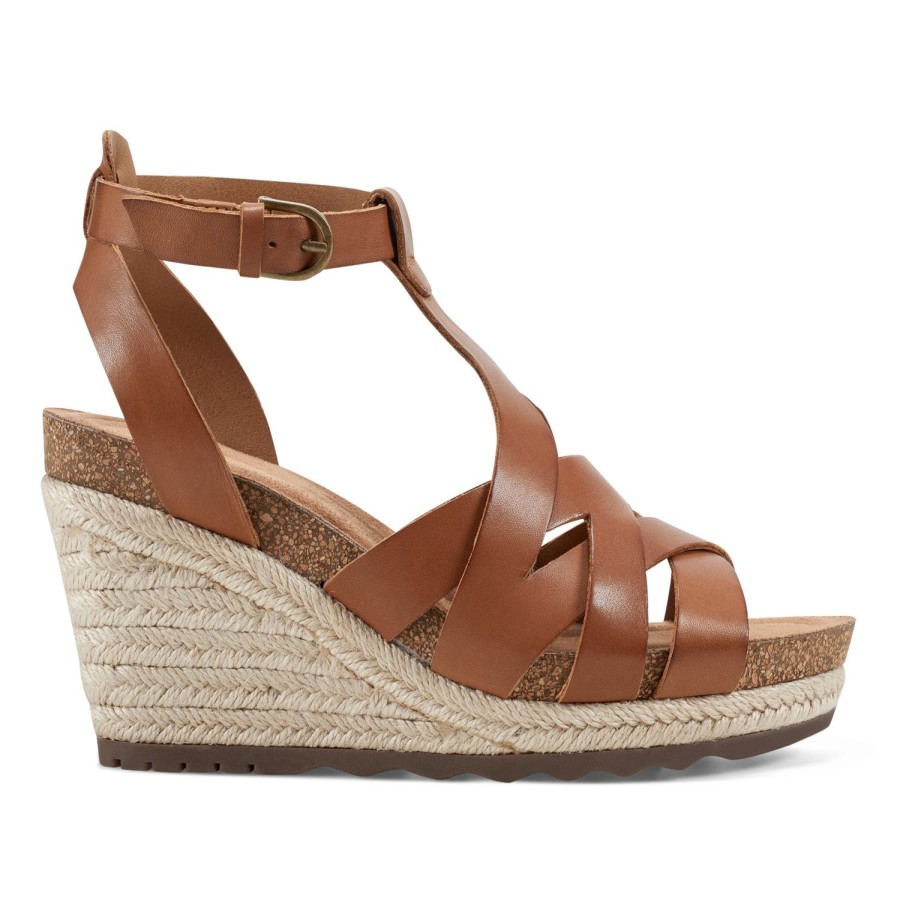 Casual Earth Shoes | Malera Woven Casual Wedge Sandals Medium Natural