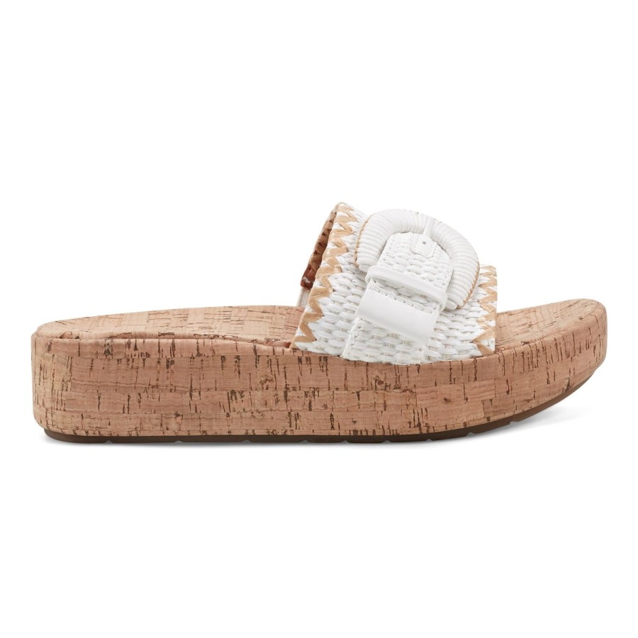 Casual Earth Shoes | Samsy Casual Slip-On Wedge Platform Sandals Ivory