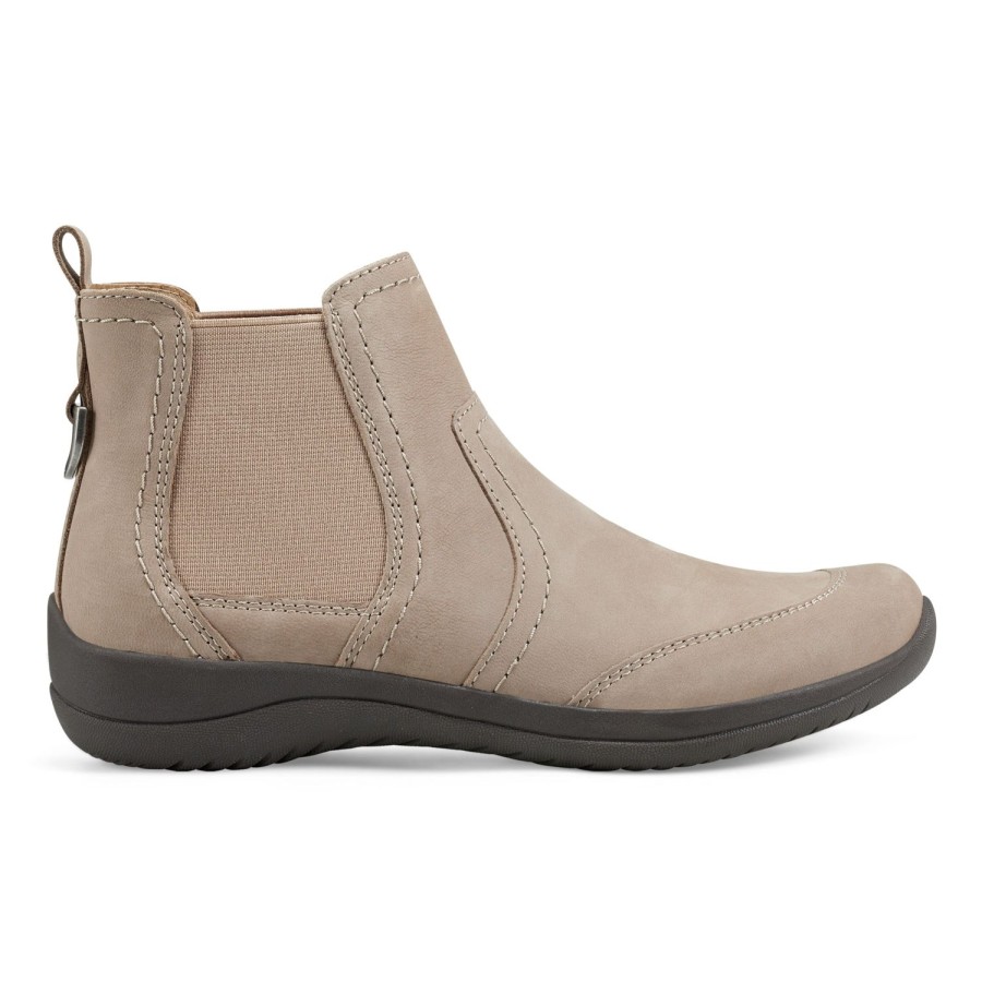 Boots & Booties Earth Shoes | Faine Round Toe Casual Slip-On Flat Booties Taupe