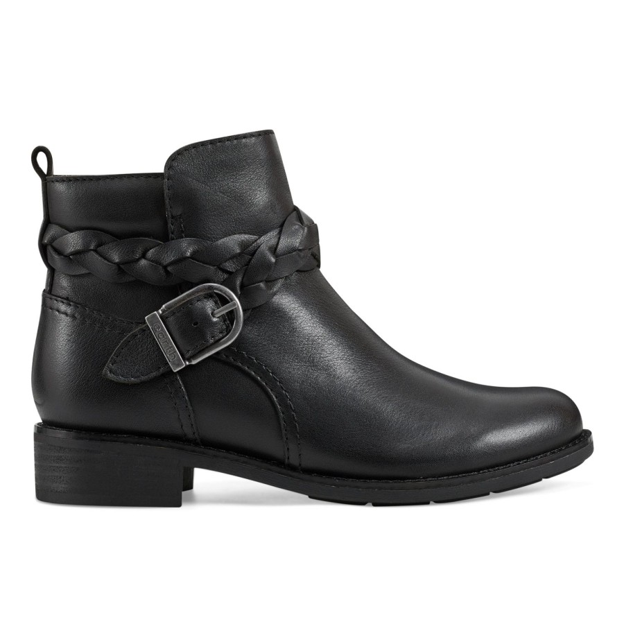 Boots & Booties Earth Shoes | Nicole Round Toe Casual Booties Black