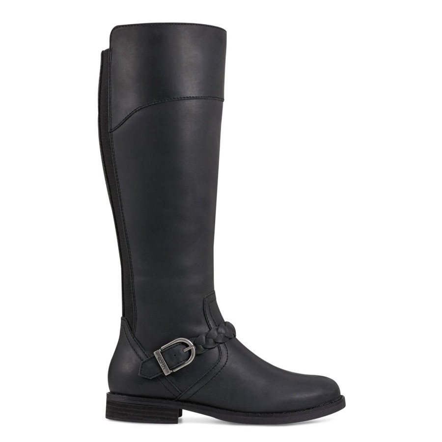 Boots & Booties Earth Shoes | Mira Round Toe High Shaft Casual Boots Black