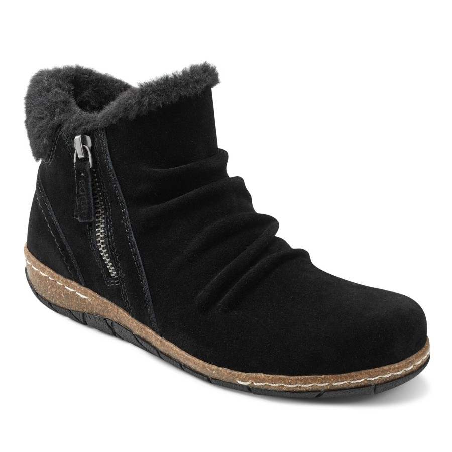 Boots & Booties Earth Shoes | Eric Round Toe Cold Weather Casual Booties Black