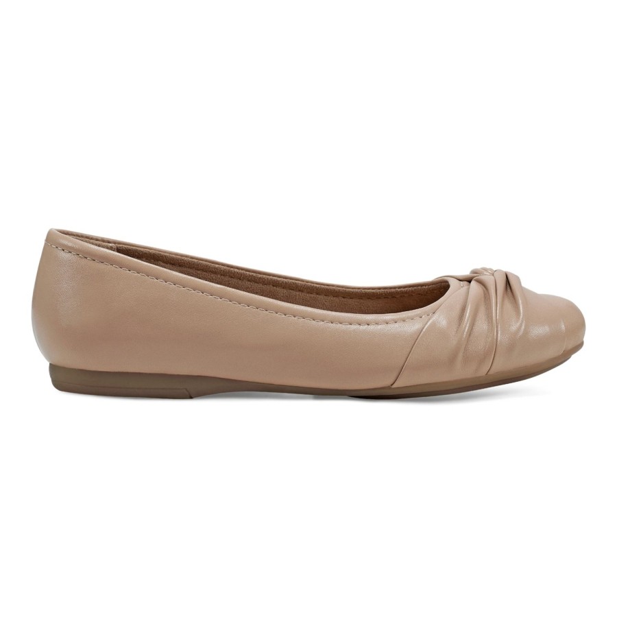 Casual Earth Shoes | Jacci Lightweight Round Toe Slip-On Dress Flats Medium Natural