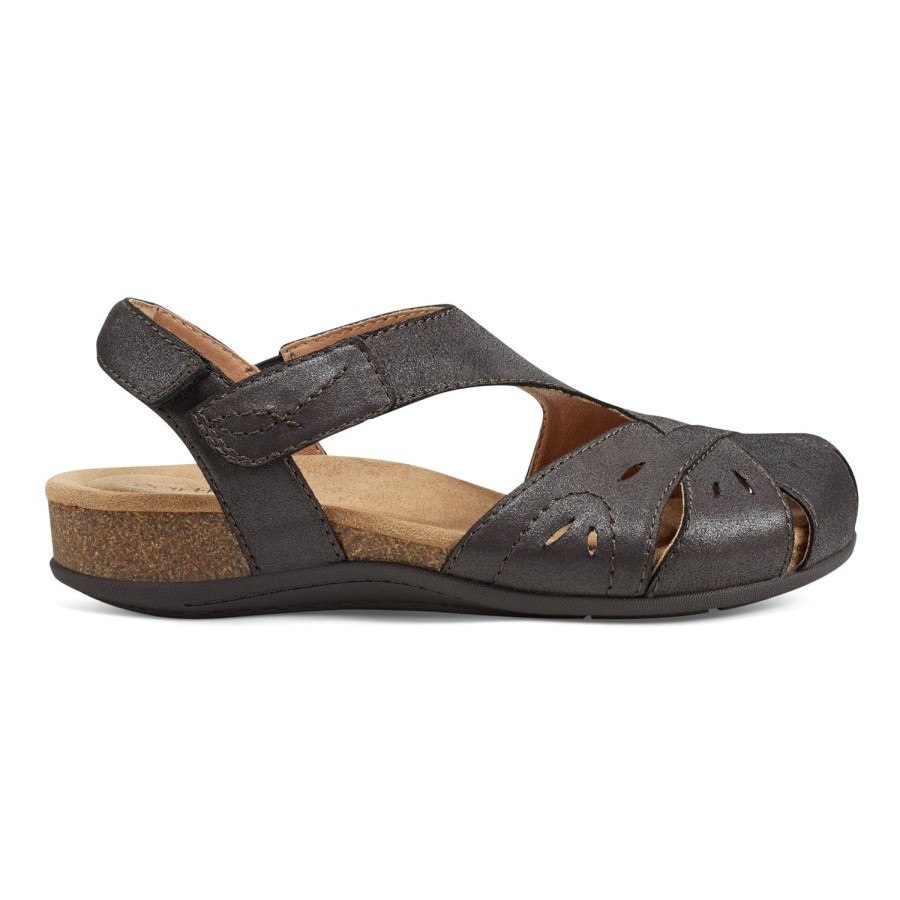 Casual Earth Shoes | Birdine Casual Round Toe Slip-On Sandals Dark Brown