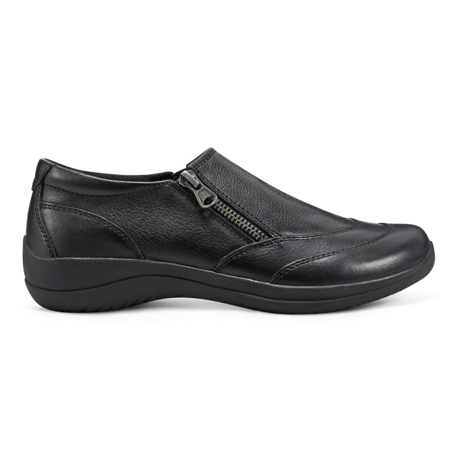 Casual Earth Shoes | Farraday Round Toe Casual Slip-On Flats Black