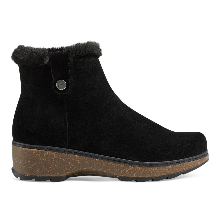 Boots & Booties Earth Shoes | Kim Cold Weather Round Toe Casual Booties Black