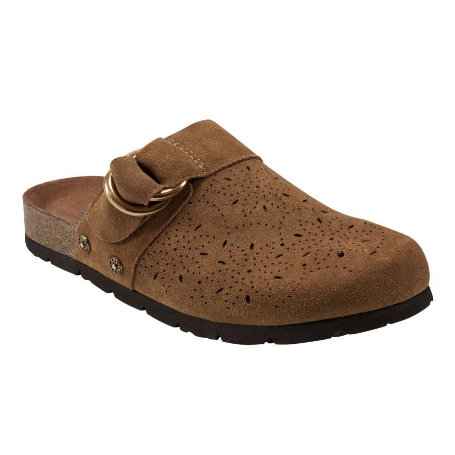 Casual Earth Shoes | Agoli Round Toe Casual Flat Slip-On Mules Medium Natural