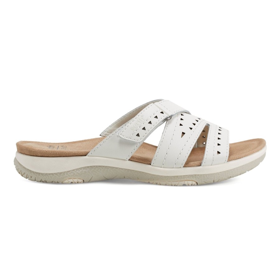 Casual Earth Shoes | Suella Strappy Casual Slip-On Flat Sandals Ivory