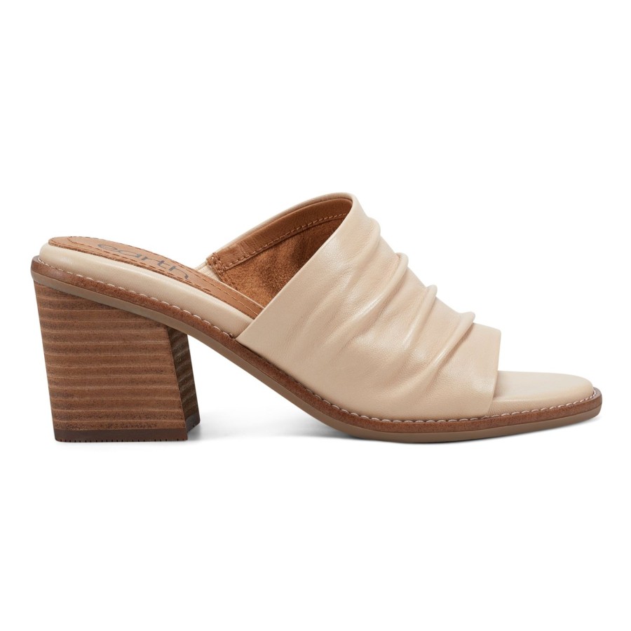 Casual Earth Shoes | Adara Ruched Slip-On Dress Sandals Ivory