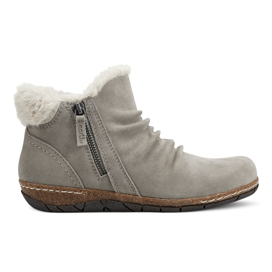 Boots & Booties Earth Shoes | Eric Round Toe Cold Weather Casual Booties Medium Gray