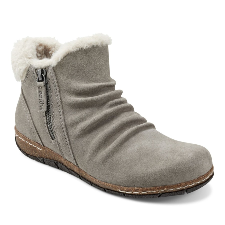 Boots & Booties Earth Shoes | Eric Round Toe Cold Weather Casual Booties Medium Gray