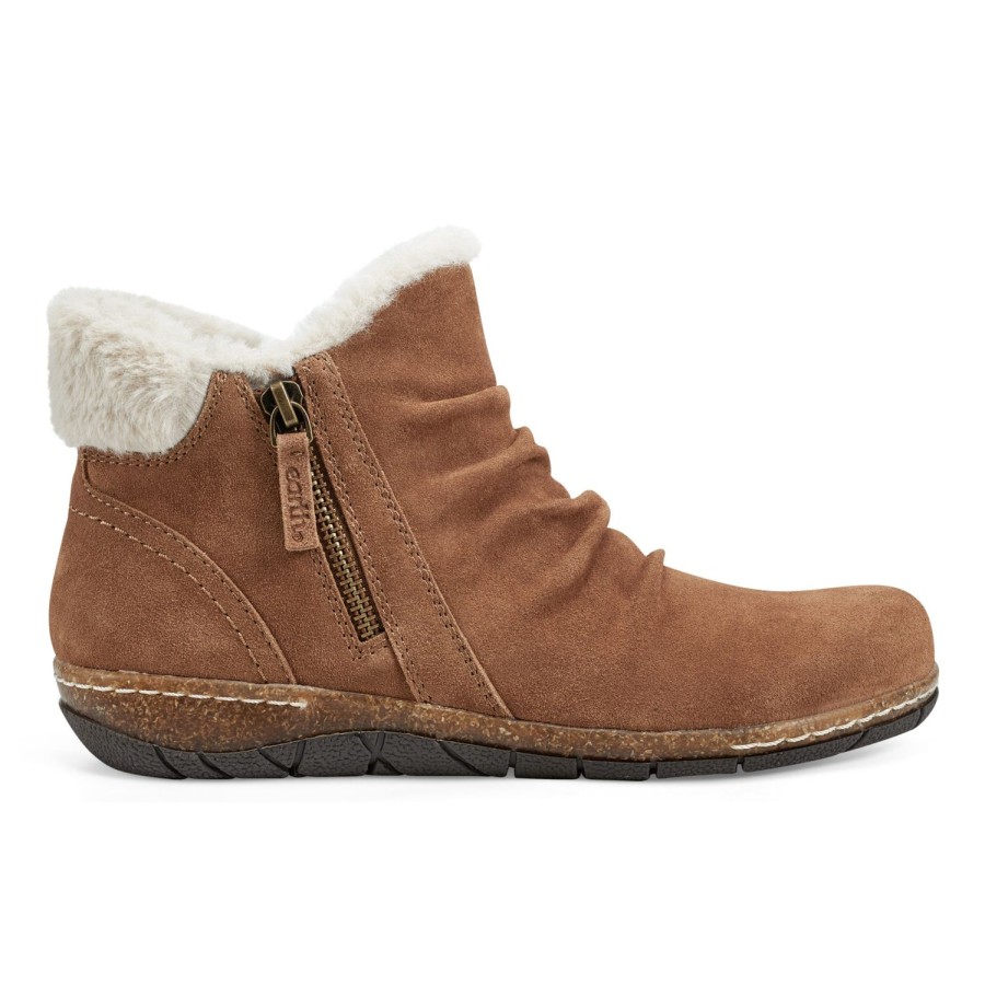 Boots & Booties Earth Shoes | Eric Round Toe Cold Weather Casual Booties Dark Natural