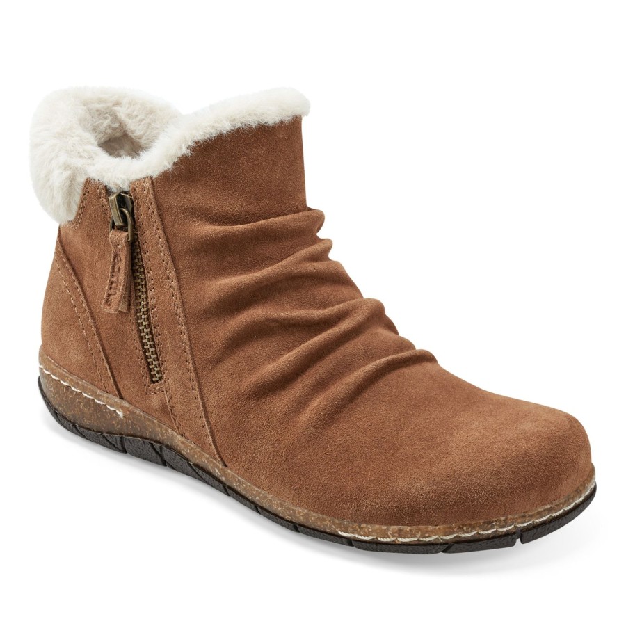 Boots & Booties Earth Shoes | Eric Round Toe Cold Weather Casual Booties Dark Natural