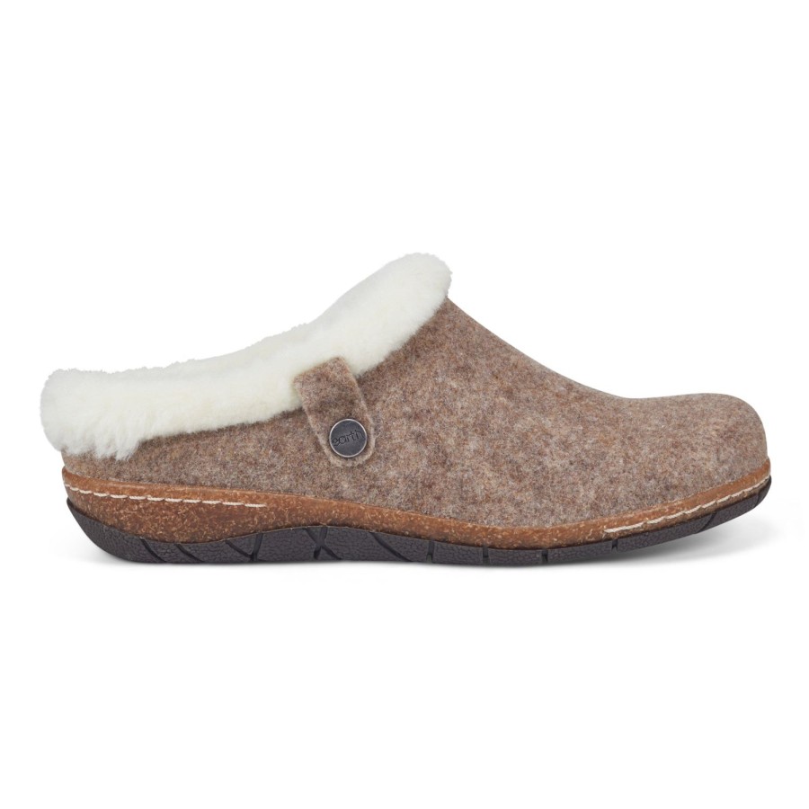 Boots & Booties Earth Shoes | Elena Cold Weather Round Toe Casual Slip-On Clogs Brown