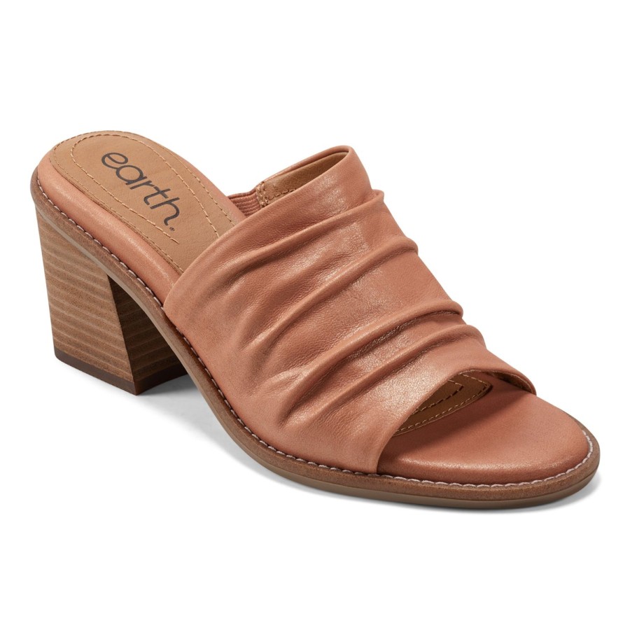 Casual Earth Shoes | Adara Ruched Slip-On Dress Sandals Medium Natural