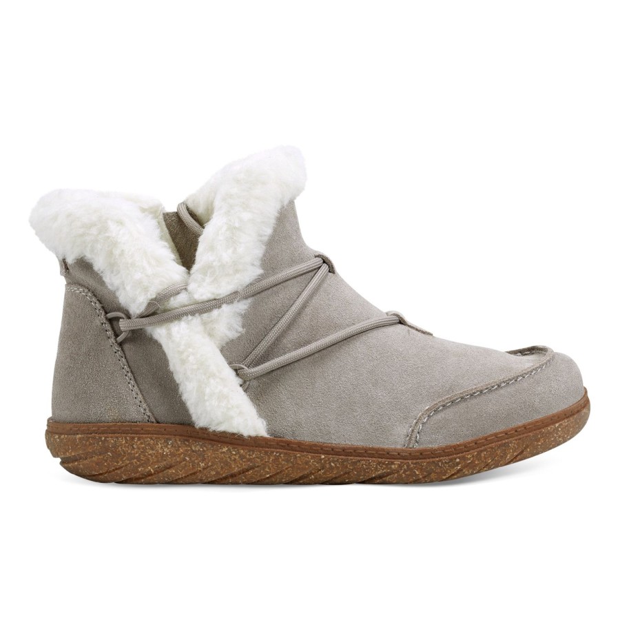 Boots & Booties Earth Shoes | Fleet Cold Weather Lace-Up Casual Booties Medium Gray