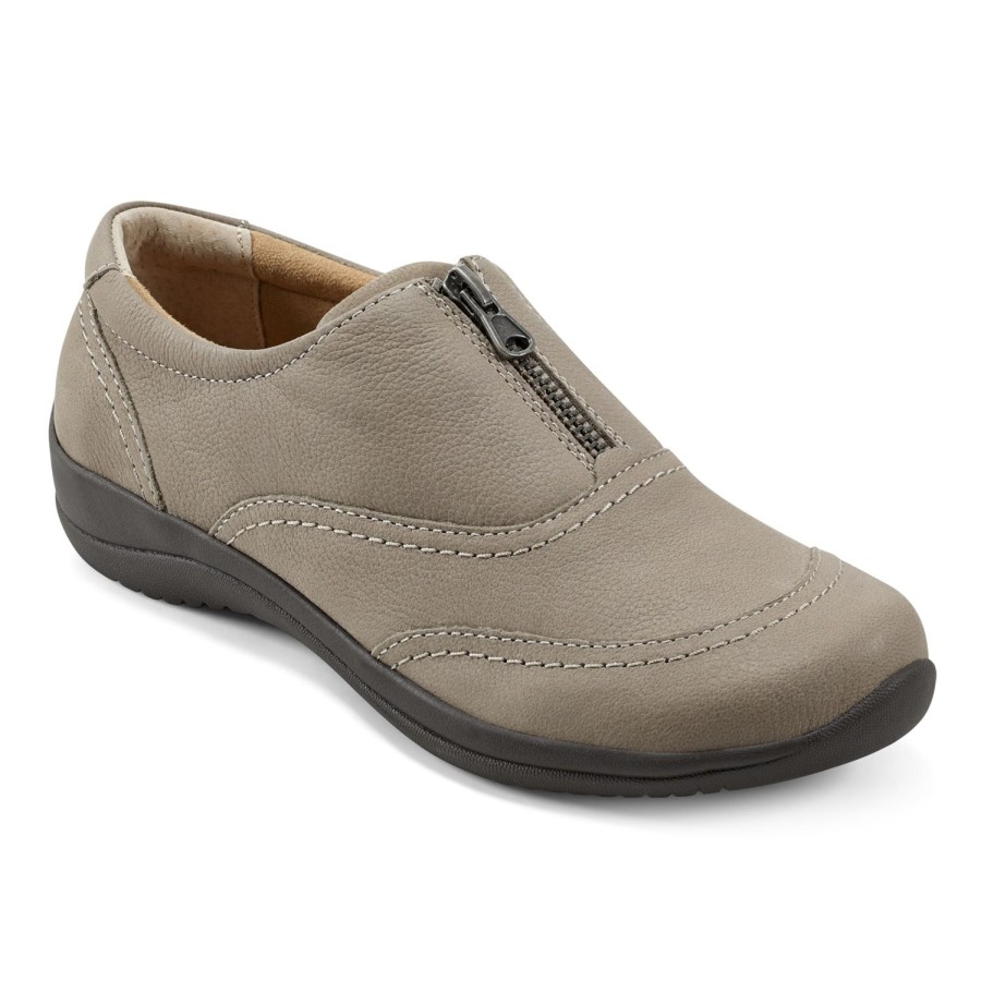 Casual Earth Shoes | Fannie Round Toe Casual Slip-On Flats Taupe