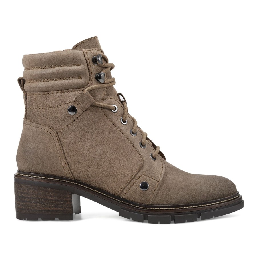 Boots & Booties Earth Shoes | Judie Block Heel Lug Sole Casual Booties Dark Natural