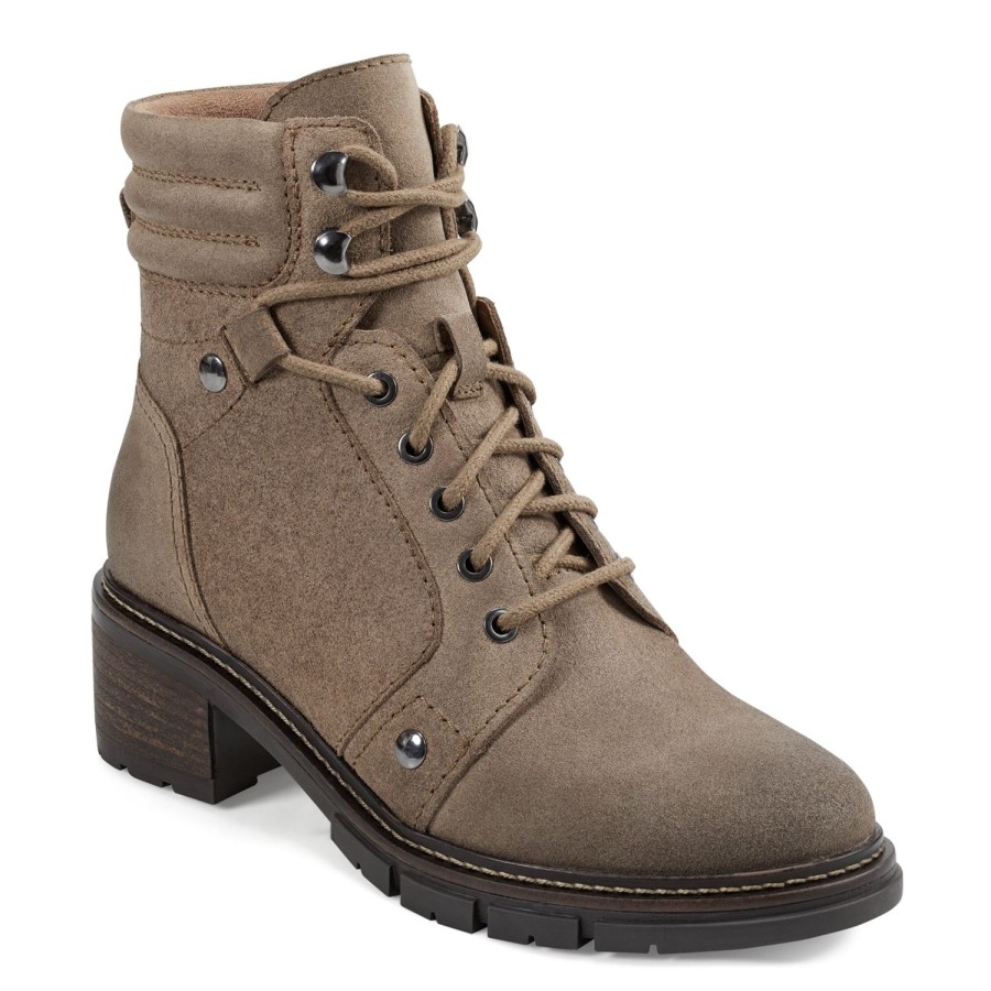 Boots & Booties Earth Shoes | Judie Block Heel Lug Sole Casual Booties Dark Natural