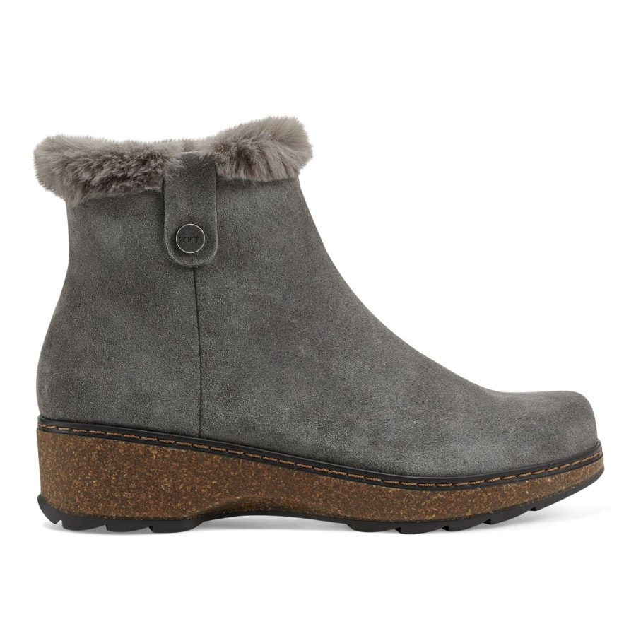 Boots & Booties Earth Shoes | Kim Cold Weather Round Toe Casual Booties Dark Gray