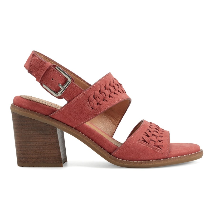 Casual Earth Shoes | Anty Round Toe Stacked Heel Dress Sandals Pink