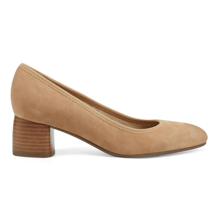 Casual Earth Shoes | Rellia Slip-On Pointy Toe Dress Ballet Pumps Light Natural