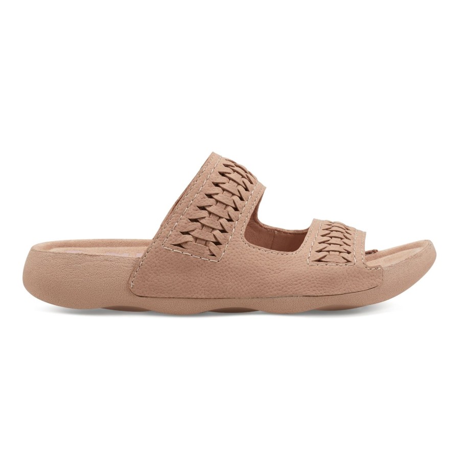 Casual Earth Shoes | Genie Round Toe Woven Casual Slip-On Sandals Medium Natural