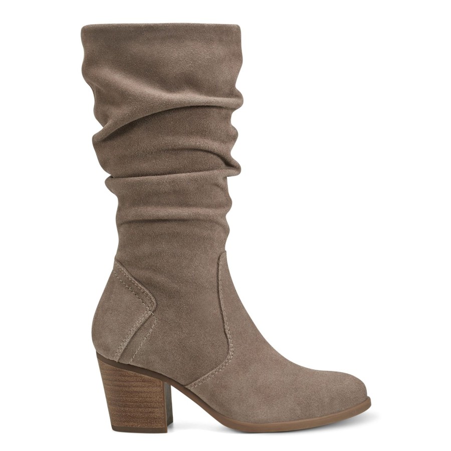 Boots & Booties Earth Shoes | Vine Block Heel Almond Toe Casual Boots Taupe