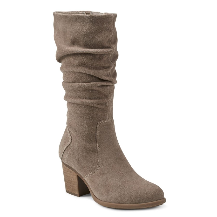 Boots & Booties Earth Shoes | Vine Block Heel Almond Toe Casual Boots Taupe