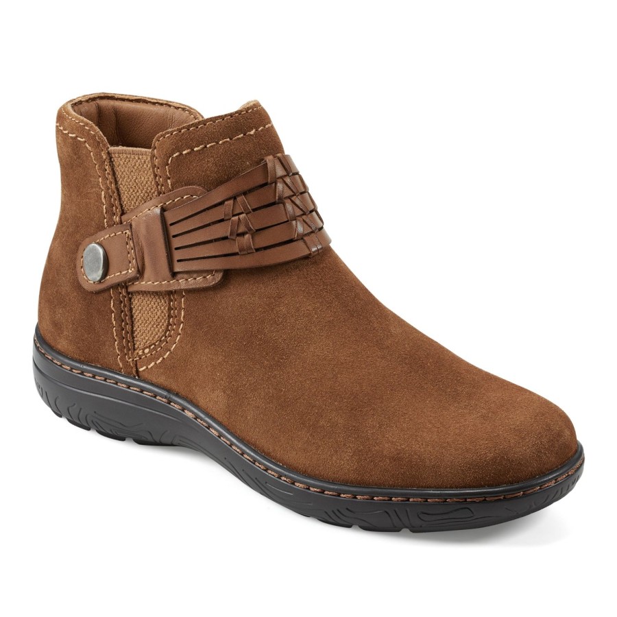 Boots & Booties Earth Shoes | Synal Flat Casual Booties Medium Brown