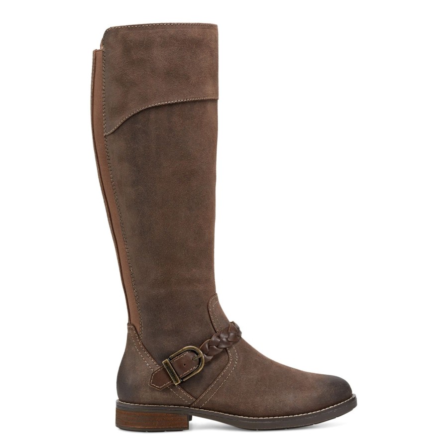 Boots & Booties Earth Shoes | Mira Round Toe High Shaft Casual Boots Dark Brown