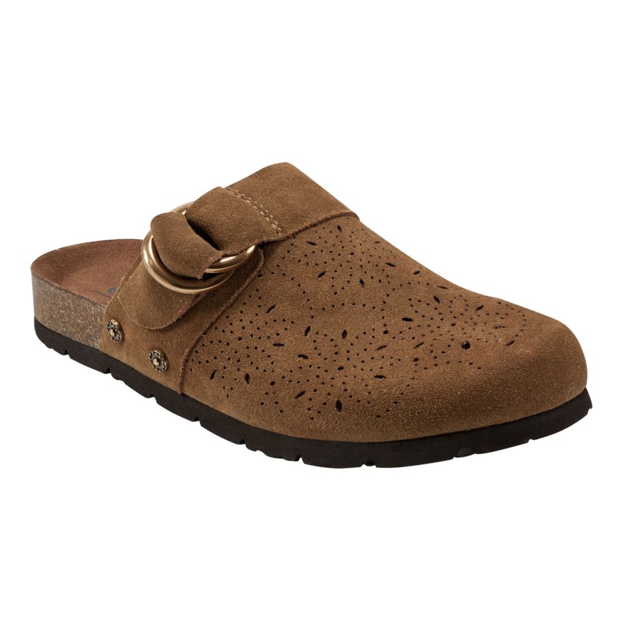 Casual Earth Shoes | Agoli Round Toe Casual Flat Slip-On Mules Medium Natural