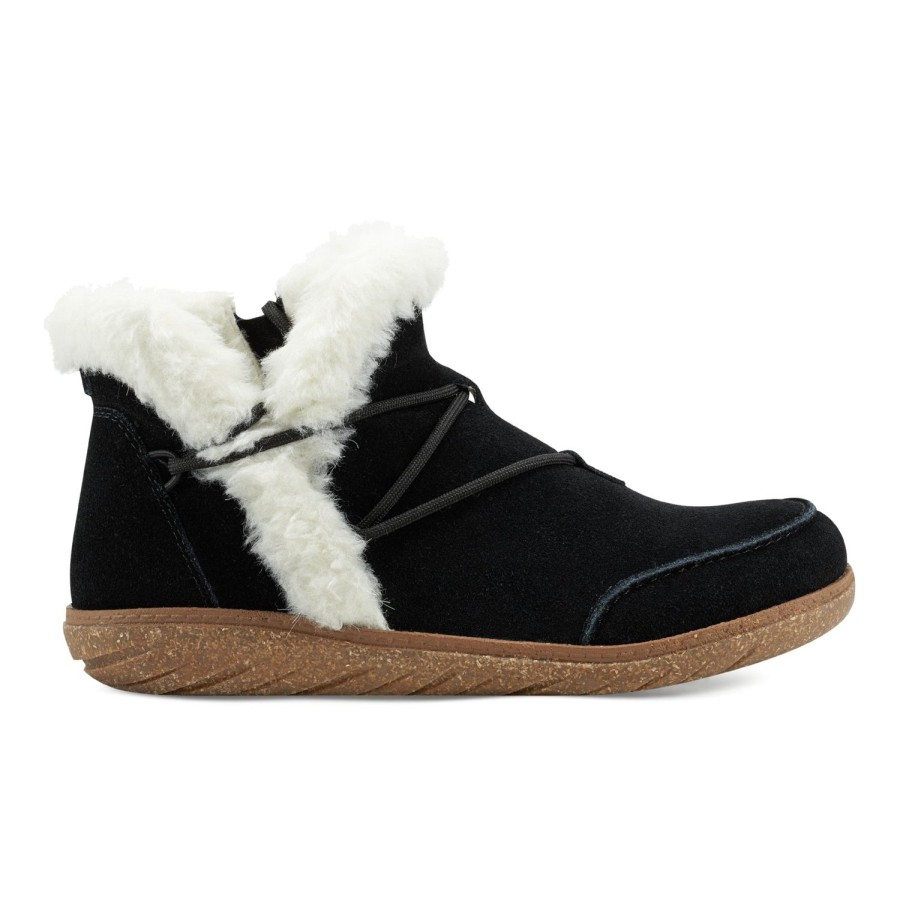 Boots & Booties Earth Shoes | Fleet Cold Weather Lace-Up Casual Booties Black