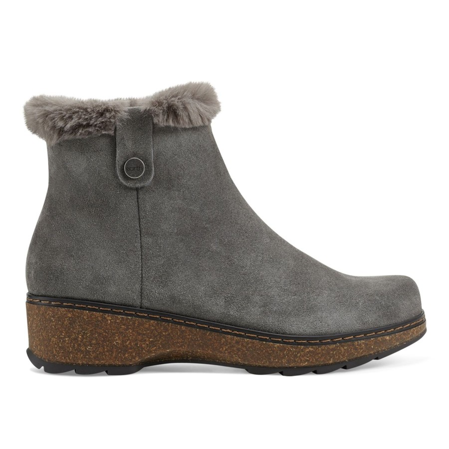 Boots & Booties Earth Shoes | Kim Cold Weather Round Toe Casual Booties Dark Gray