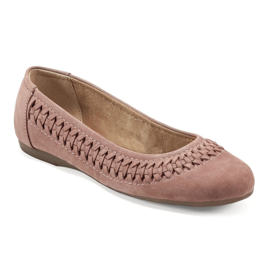 Casual Earth Shoes | Jett Woven Round Toe Slip-On Dress Flats Light Pink