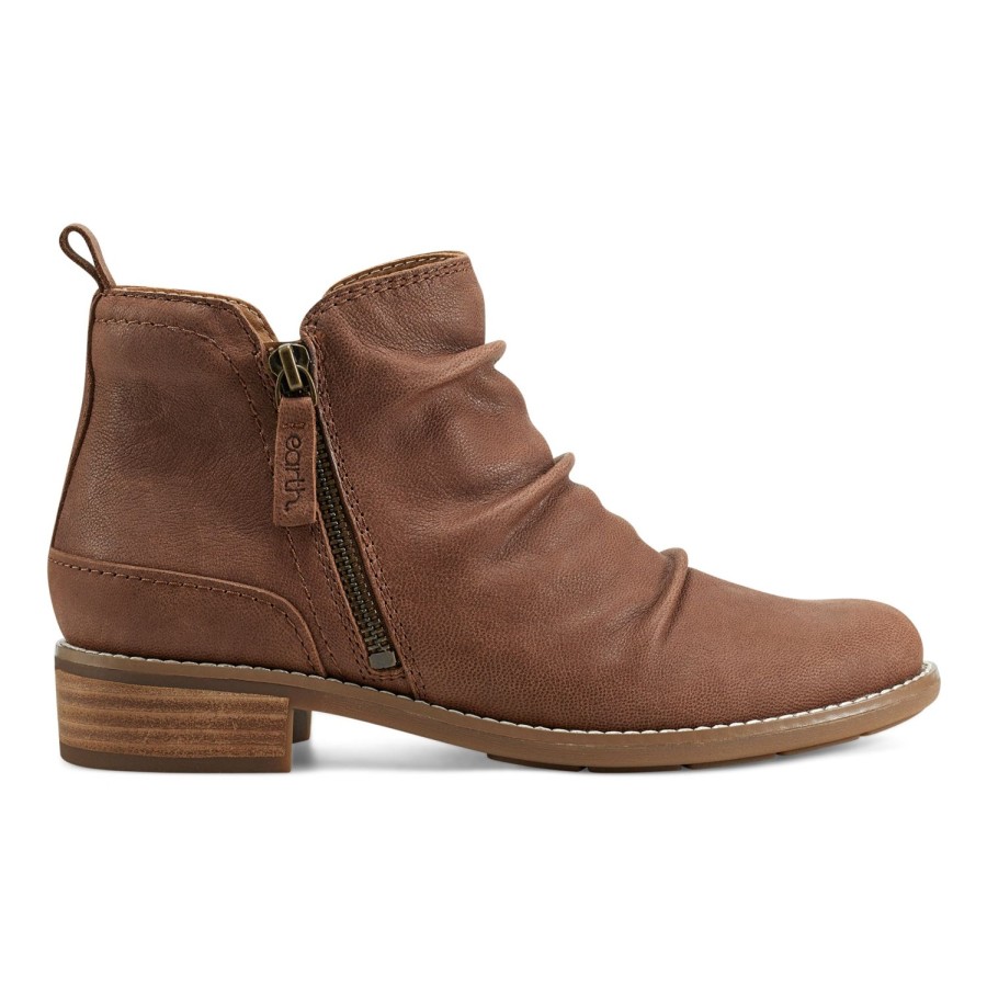 Boots & Booties Earth Shoes | Nadya Round Toe Casual Booties Dark Natural