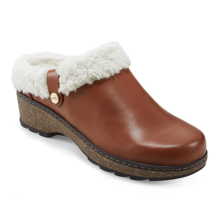 Boots & Booties Earth Shoes | Kona Round Toe Slip-On Casual Heeled Mules Light Natural