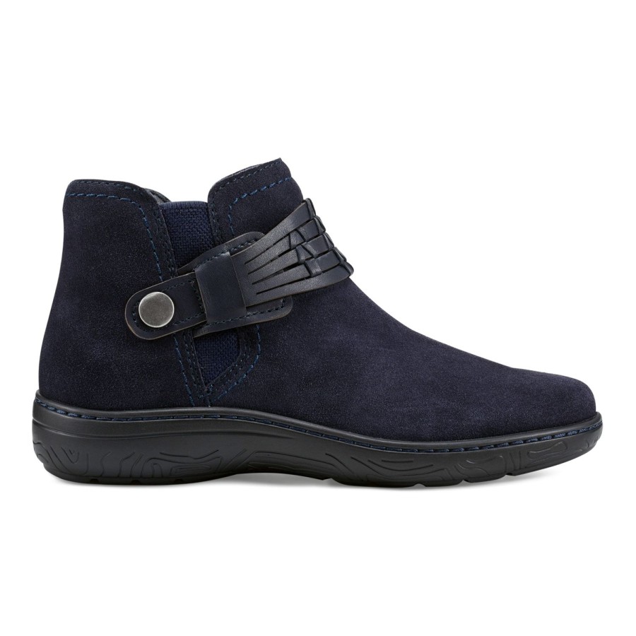 Boots & Booties Earth Shoes | Synal Flat Casual Booties Dark Blue