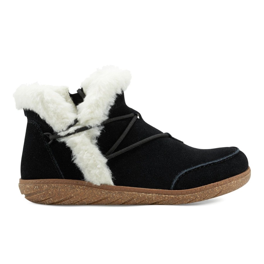 Boots & Booties Earth Shoes | Fleet Cold Weather Lace-Up Casual Booties Black