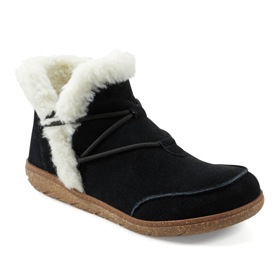 Boots & Booties Earth Shoes | Fleet Cold Weather Lace-Up Casual Booties Black