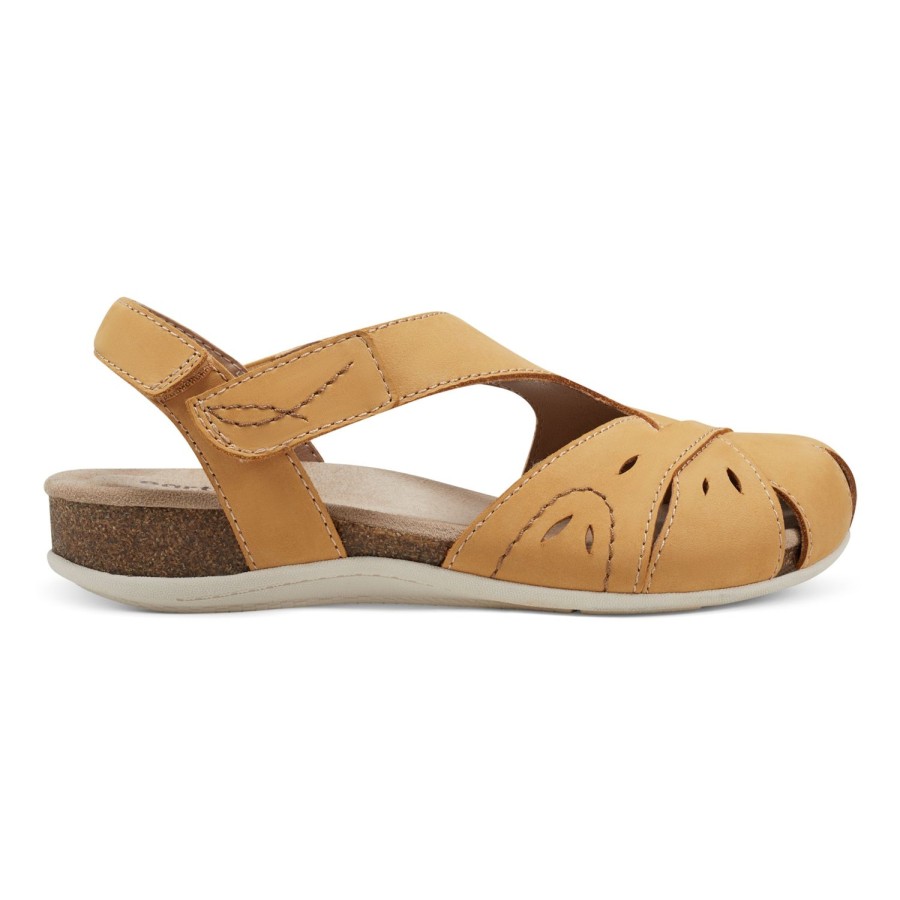 Casual Earth Shoes | Birdine Casual Round Toe Slip-On Sandals Yellow